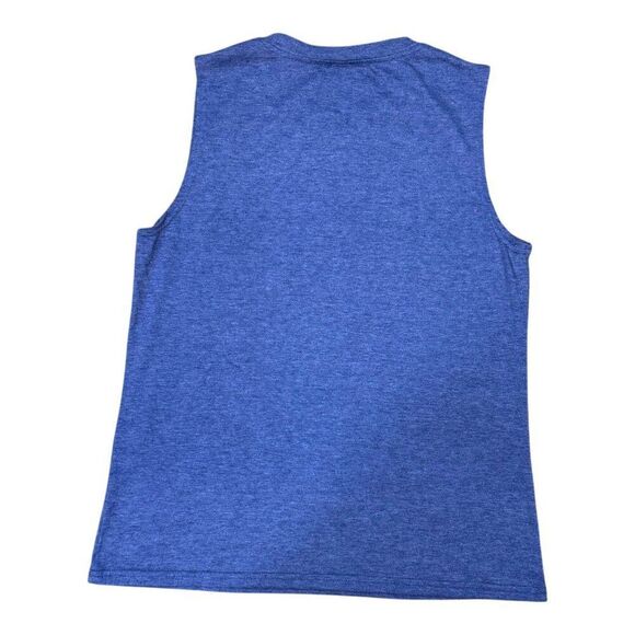 Sleeveless Blue Shirt Sea Turtle Wave & Sun Graphic Large Tank Top Sleeveless - Picture 3 of 5